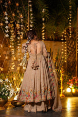 Embroidered Flower Anarkali Suit