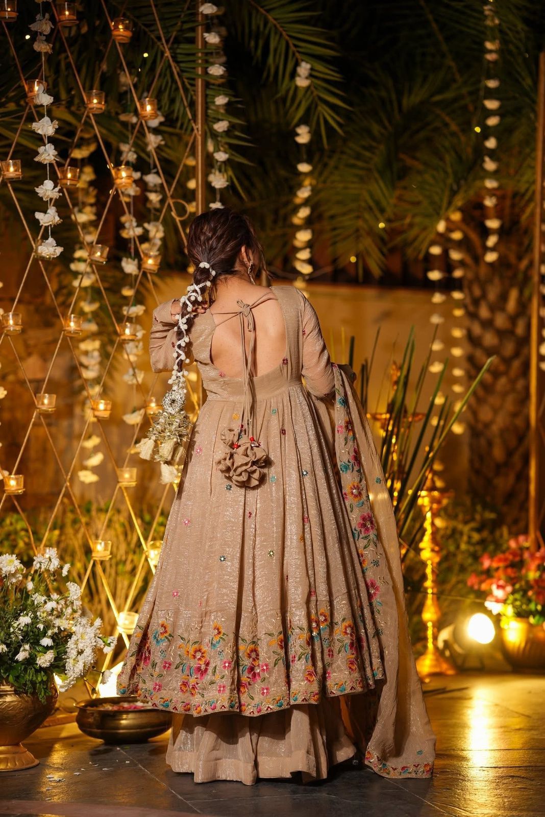 Embroidered Flower Anarkali Suit