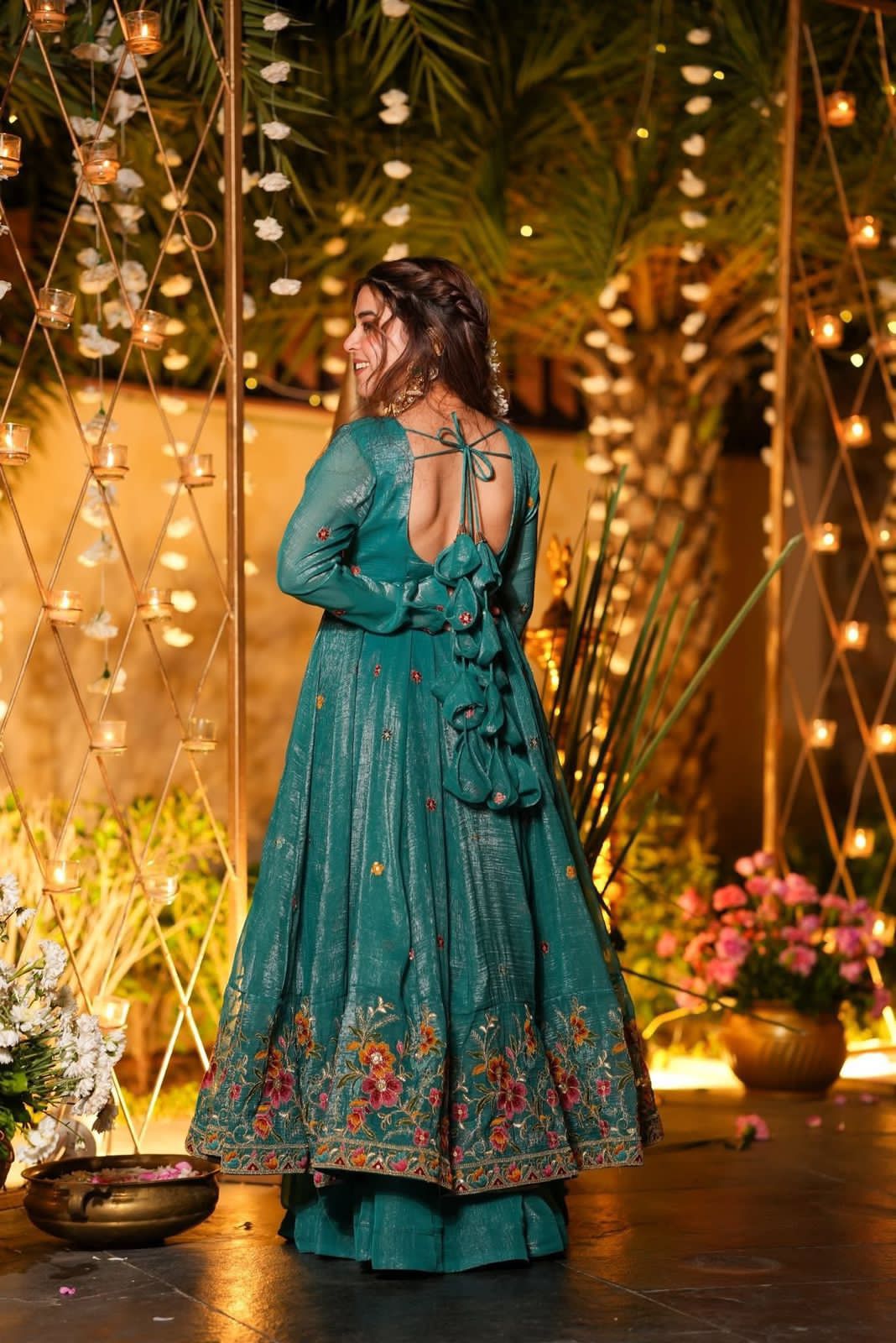 Embroidered Flower Anarkali Suit