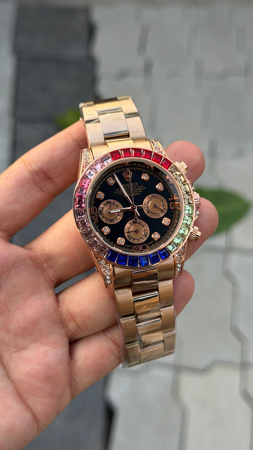 Rolex Daytona Rainbow Rose Gold Watch