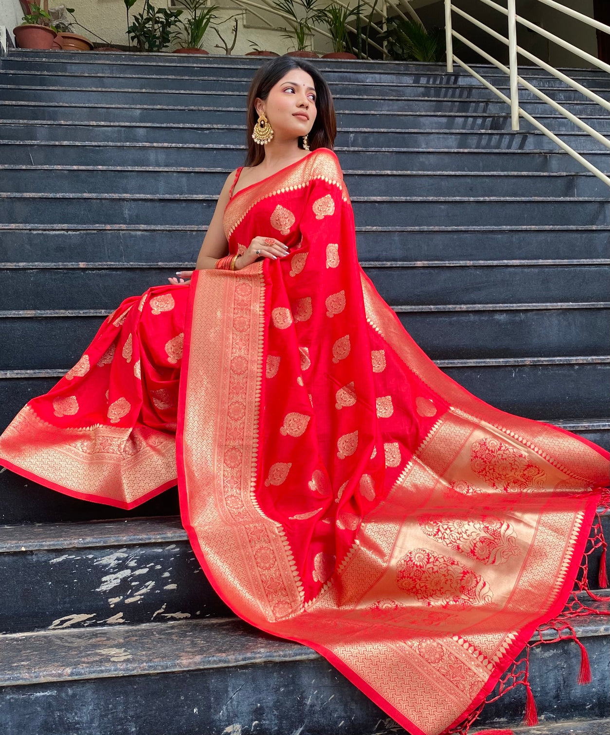 Pure banarasi silk saree with zari weaving mameraa