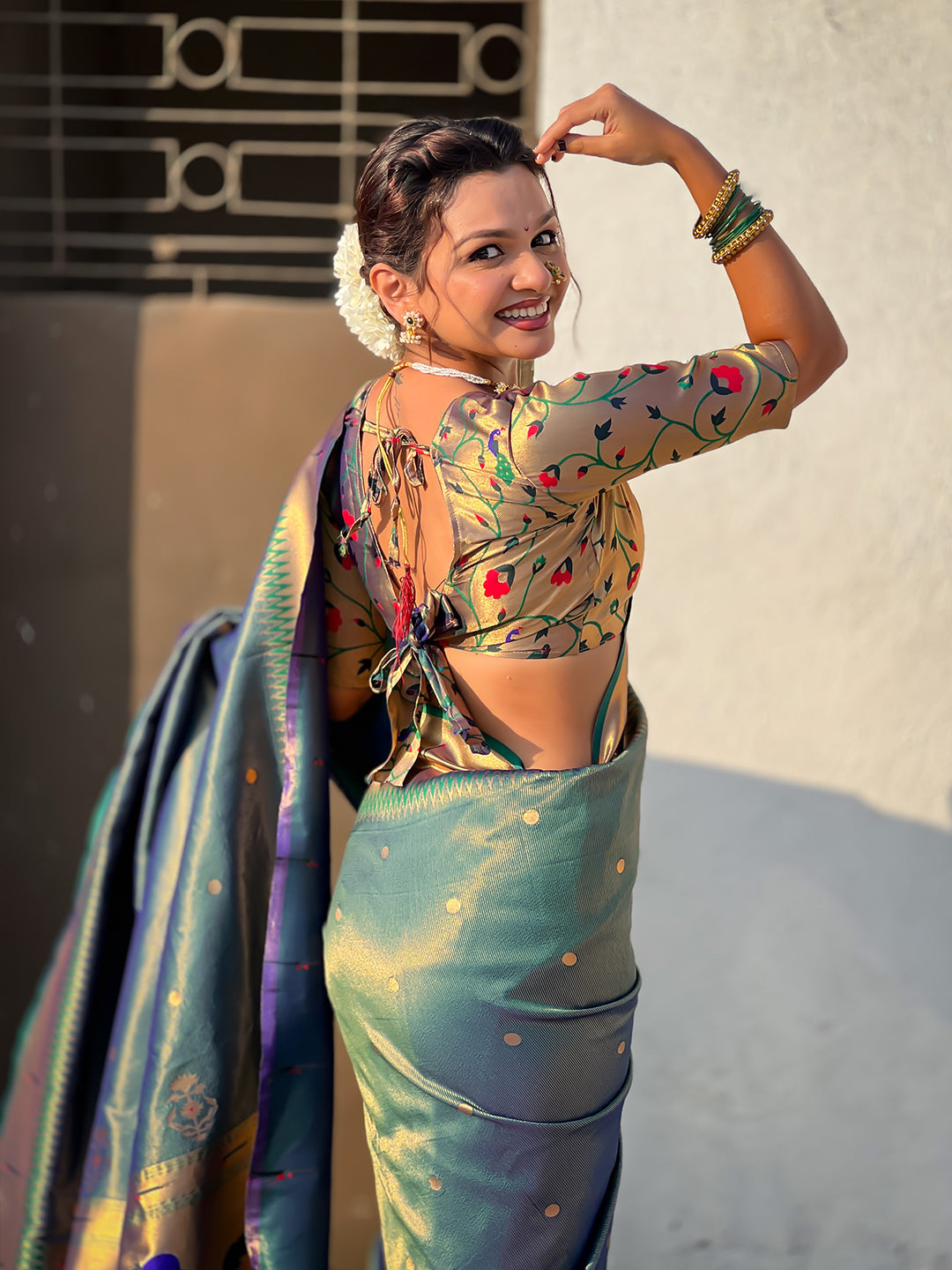 Green Tissue Paithani Zari Woven Saree