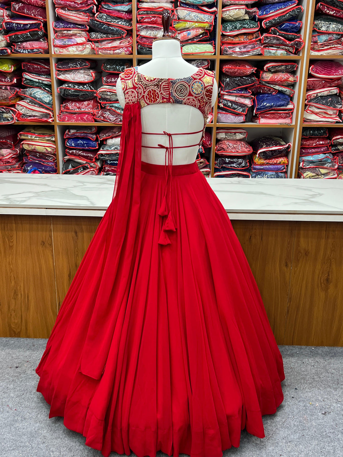 Elegant ready to wear anarkali suit for women designer bandhej work ethnic wear