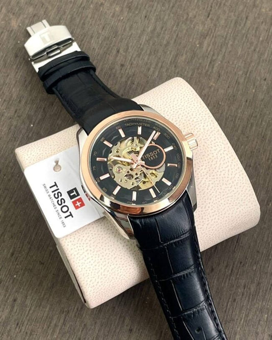 Tissot 1853 Mechanical Chase Timer Gold Black Watch