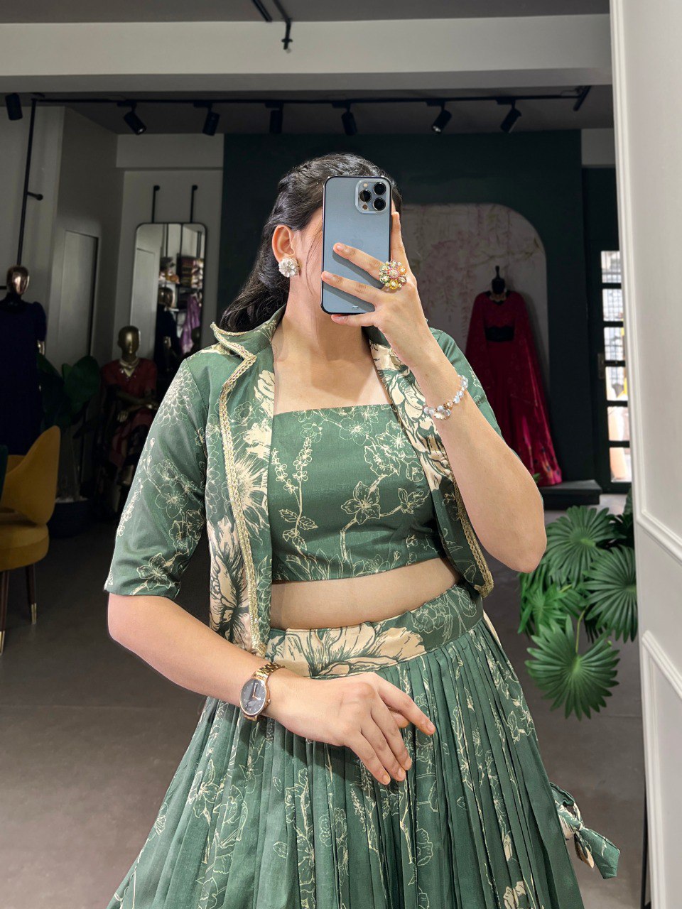 Ethereal radiance mauve tussar silk lehenga with jacket koti