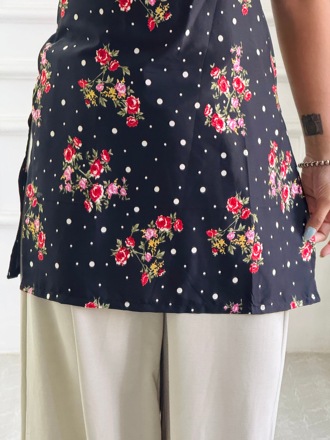 Polka dot floral multi wear tunic adjustable fit