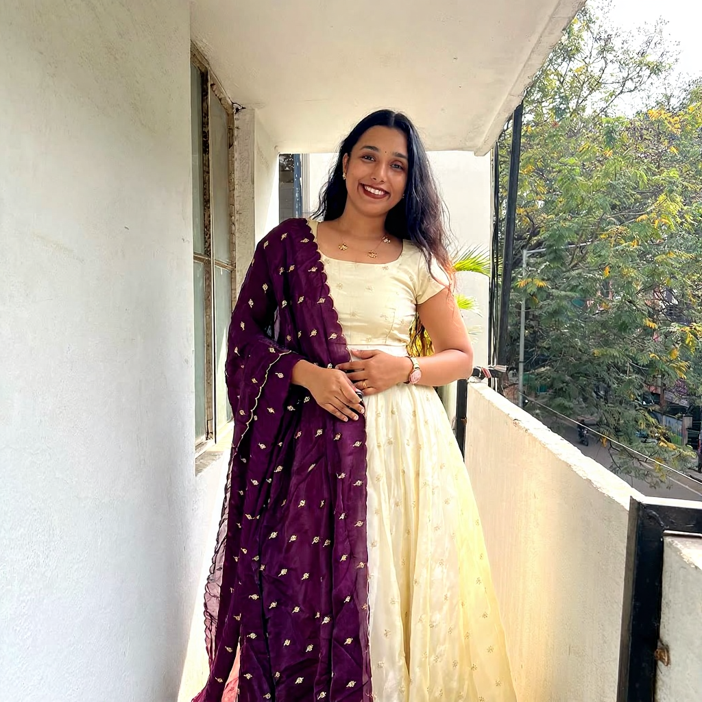 Cream anarkali dress with dark wine dupatta elegant women s ethnic wear