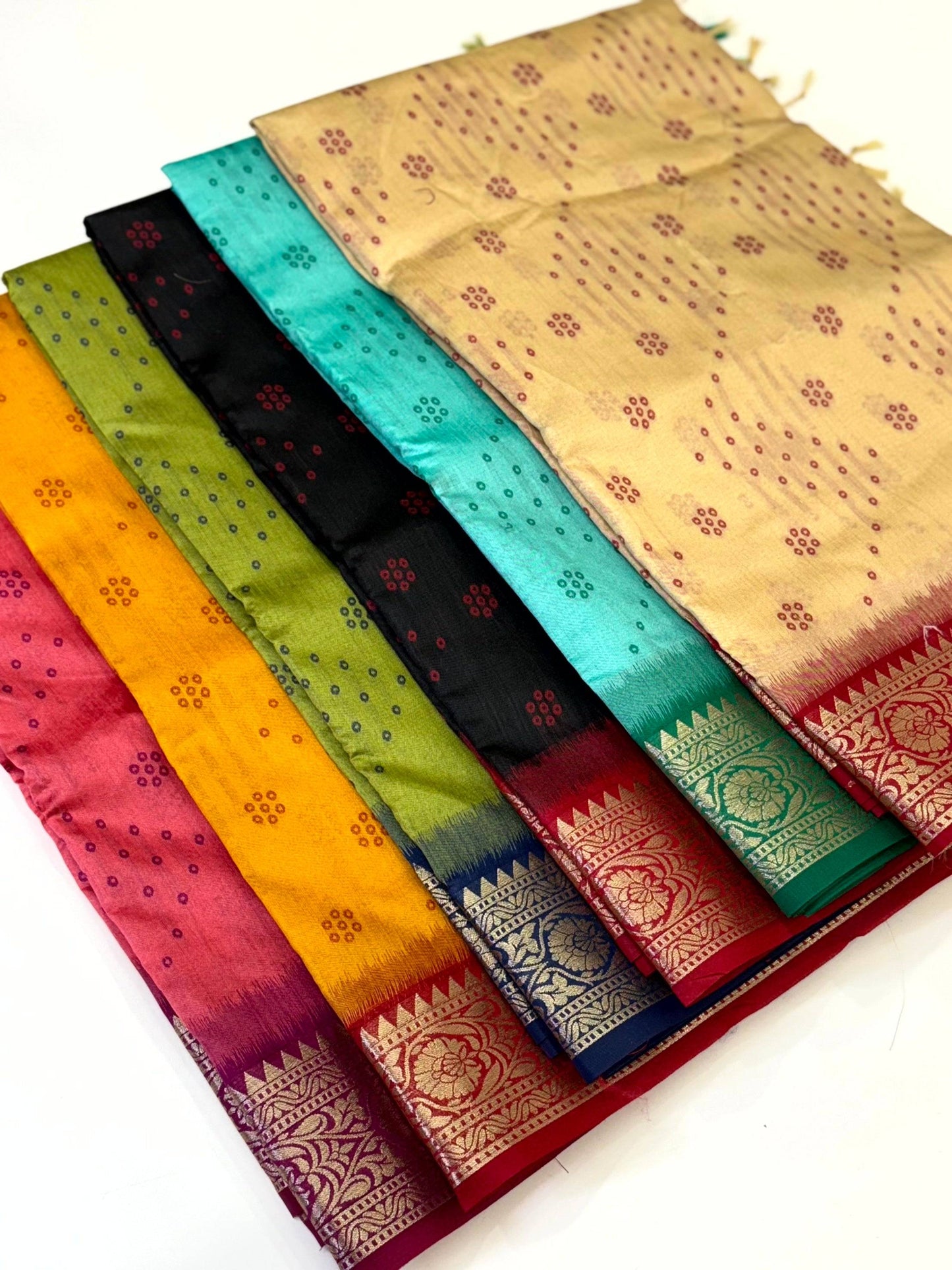 Cream Bandhej Pochampally Raw Silk Saree