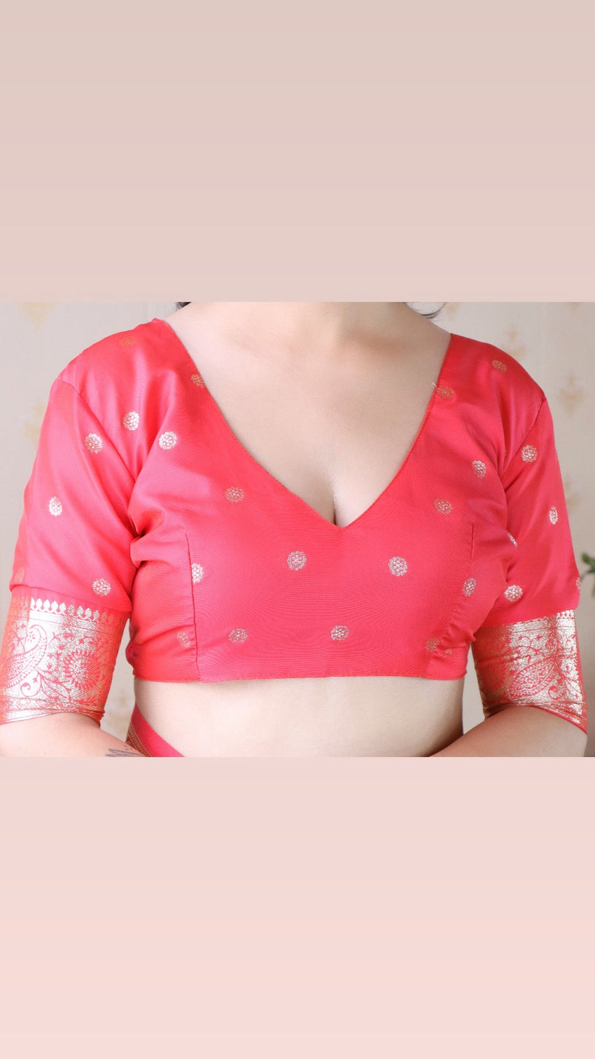 Pink banarasi soft silk silver zari woven saree