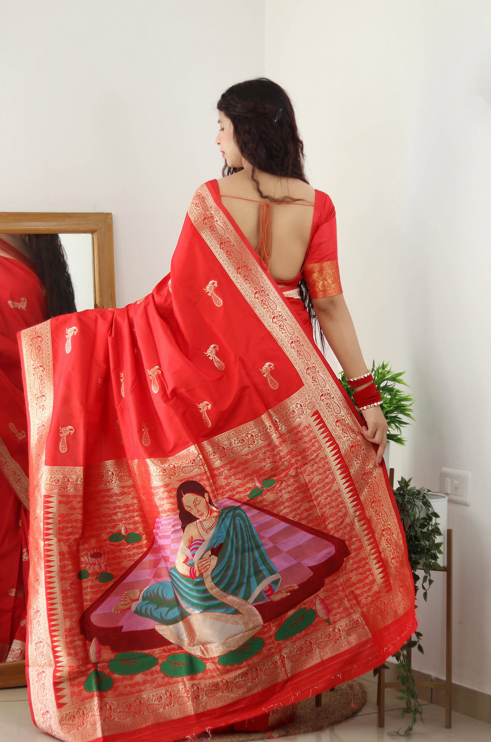 Pure banarasi silk saree with zari weaving
