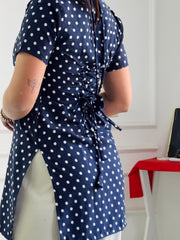 Classic navy polka dot multi wear tunic adjustable fit