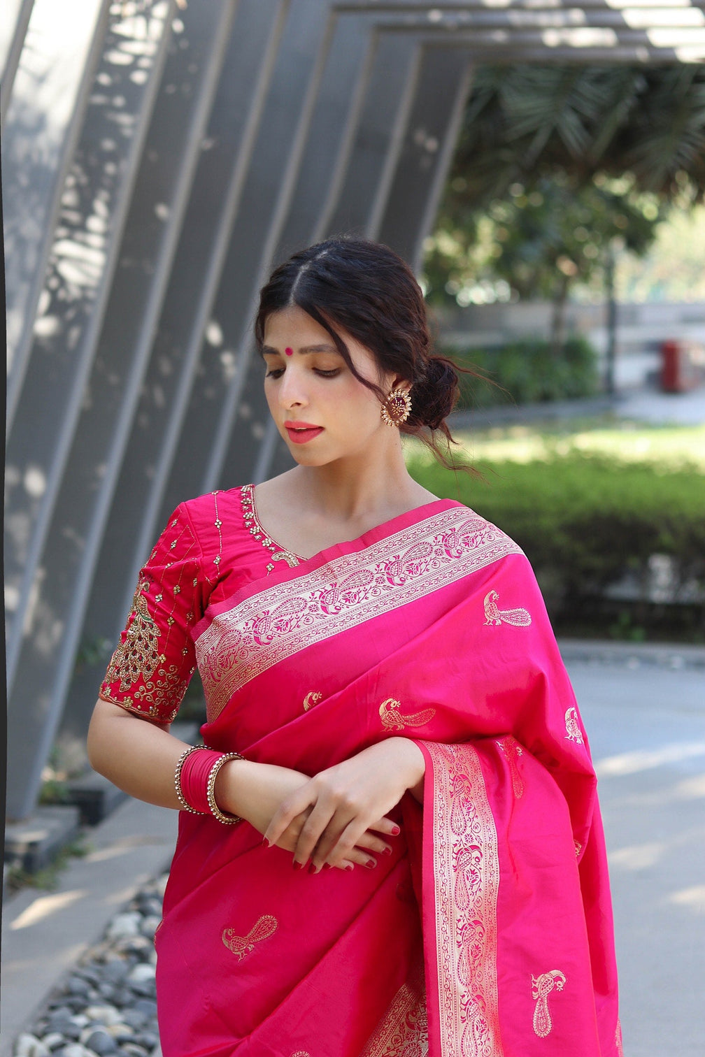Pure banarasi silk saree with zari weaving mameraa
