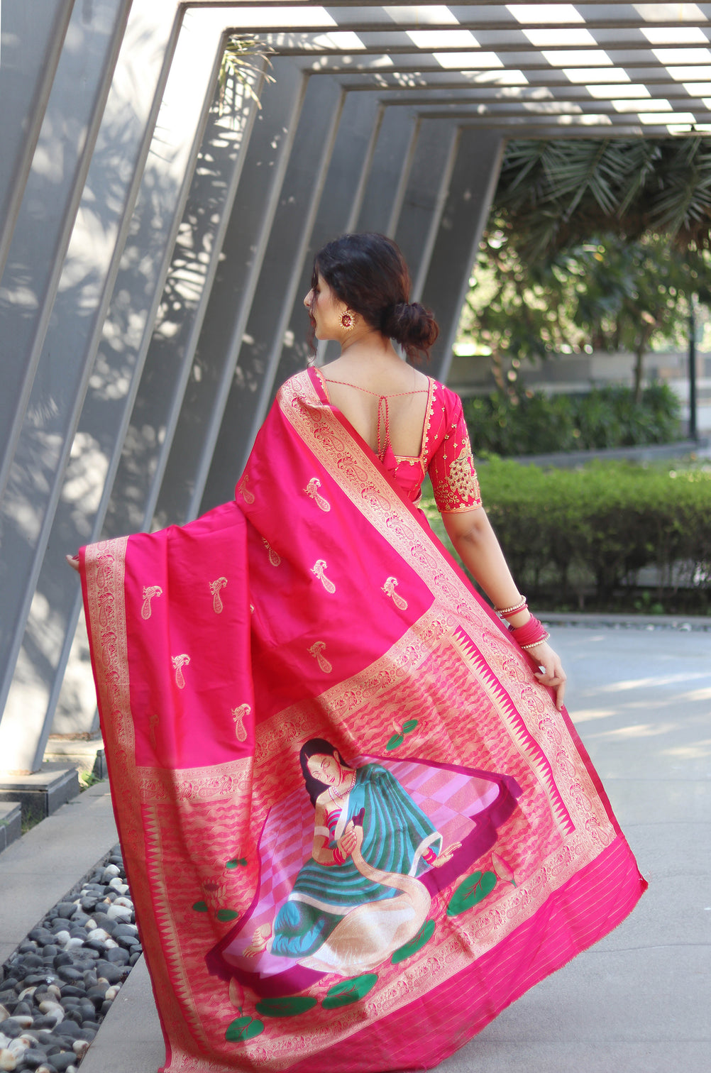 Pure banarasi silk saree with zari weaving