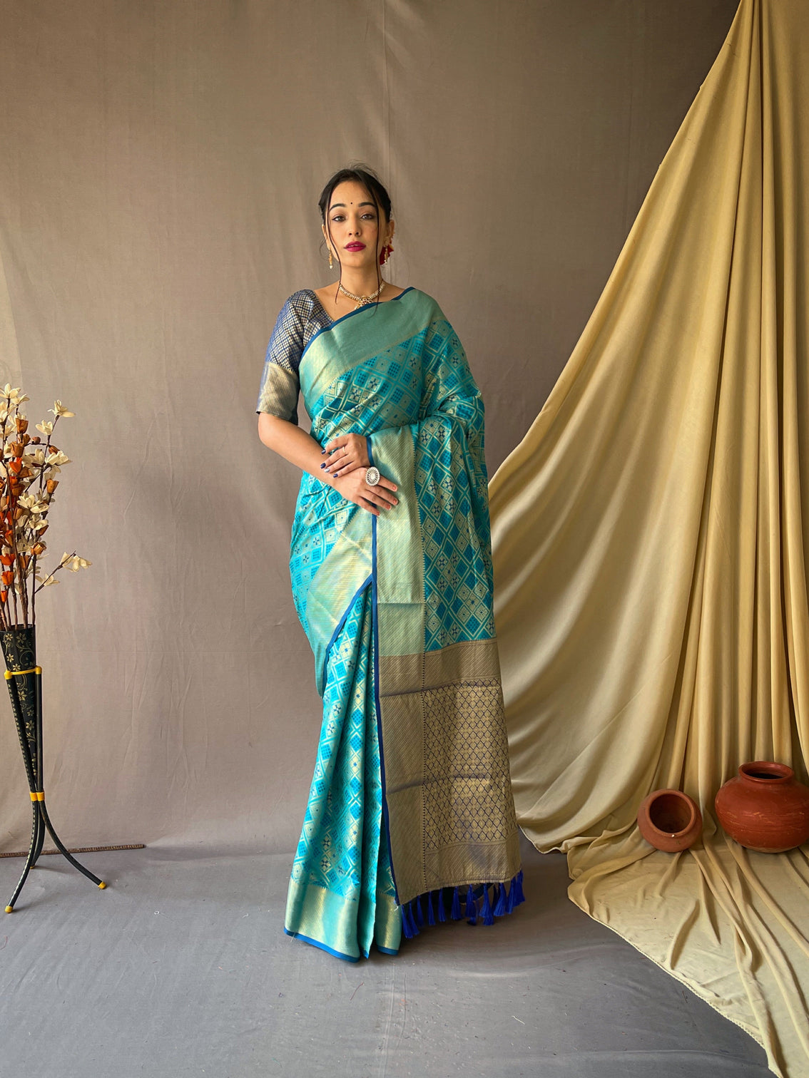 Sky Saree in Patan Patola