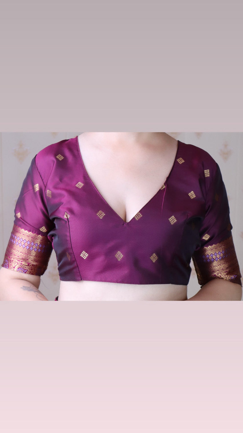Lavender soft silk banarasi zigzag meenakari zari woven saree
