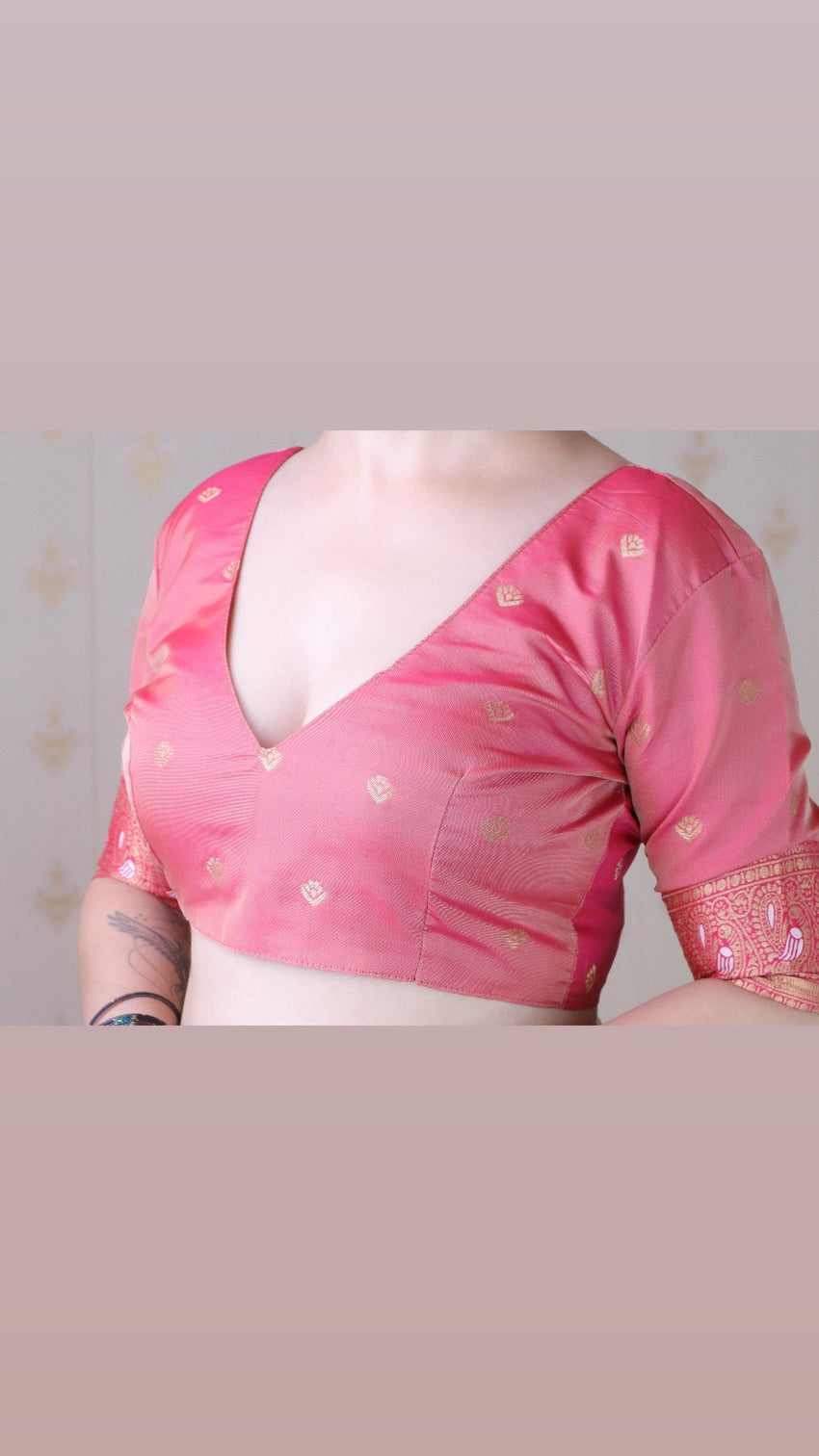 Cream soft silk banarasi peacock zari woven saree