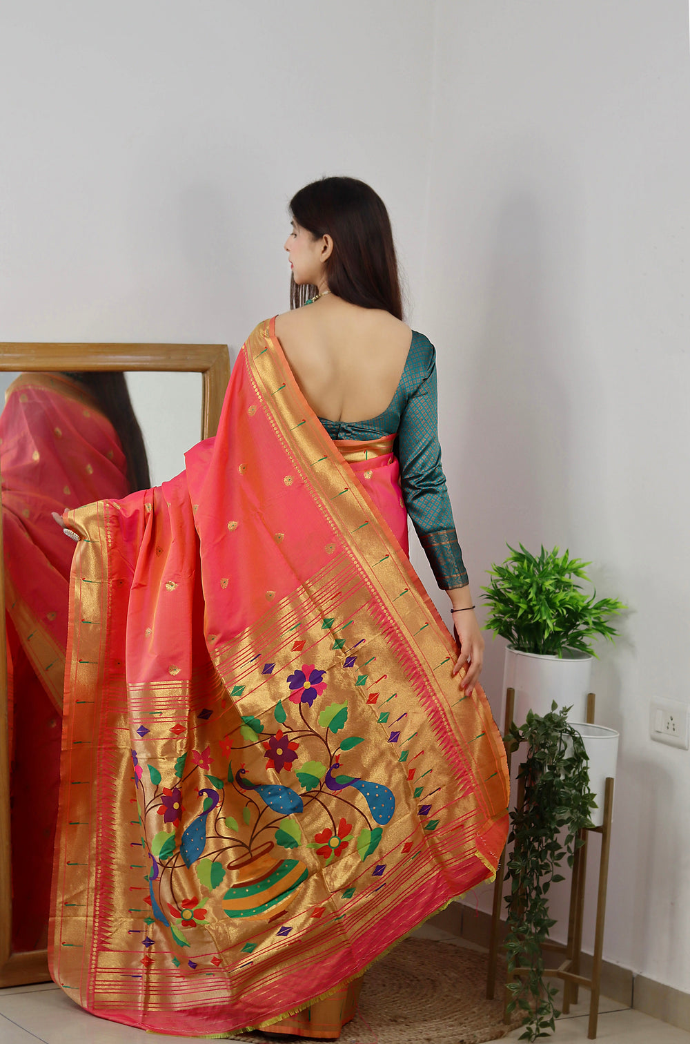Pure banarasi silk saree with zari weaving