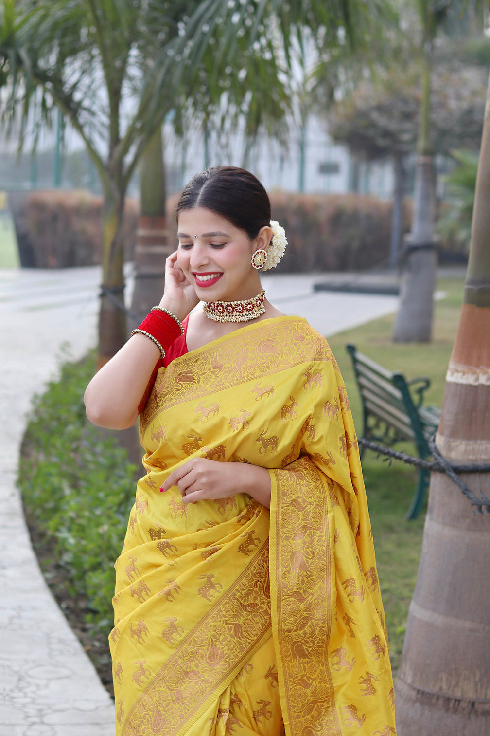 Pure banarasi silk saree with zari weaving mameraa