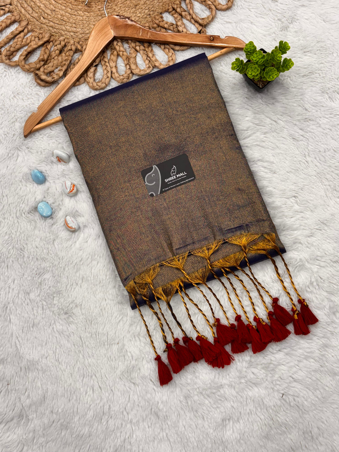 Elegant singal color tissue silk saree with traditional patterns lightweight festive wear