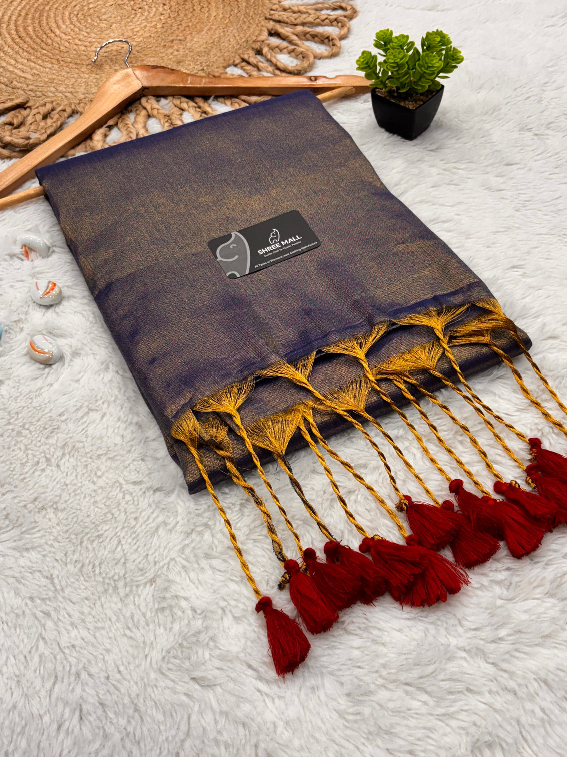 Elegant singal color tissue silk saree with traditional patterns lightweight festive wear
