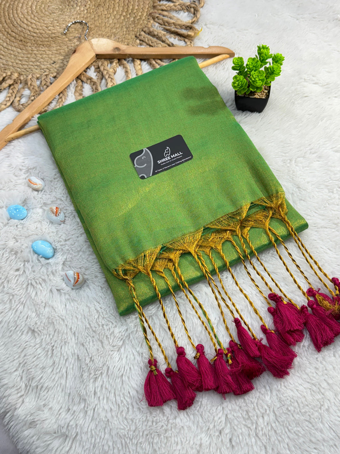 Elegant singal color tissue silk saree with traditional patterns lightweight festive wear