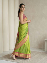 Chutney Soft Silk Paithani Saree For Women Meenakari Zari Weaving Floral Motifs Traditional Wedding Saree With Brocade Blouse