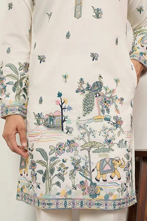 Luxury White Kurta for Indian Wedding Mens Wear