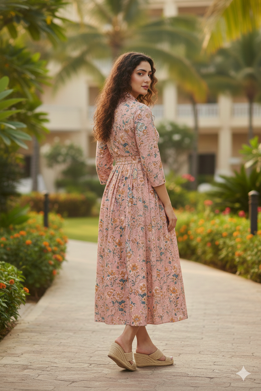 Blossom breeze floral jaipuri printed western dress
