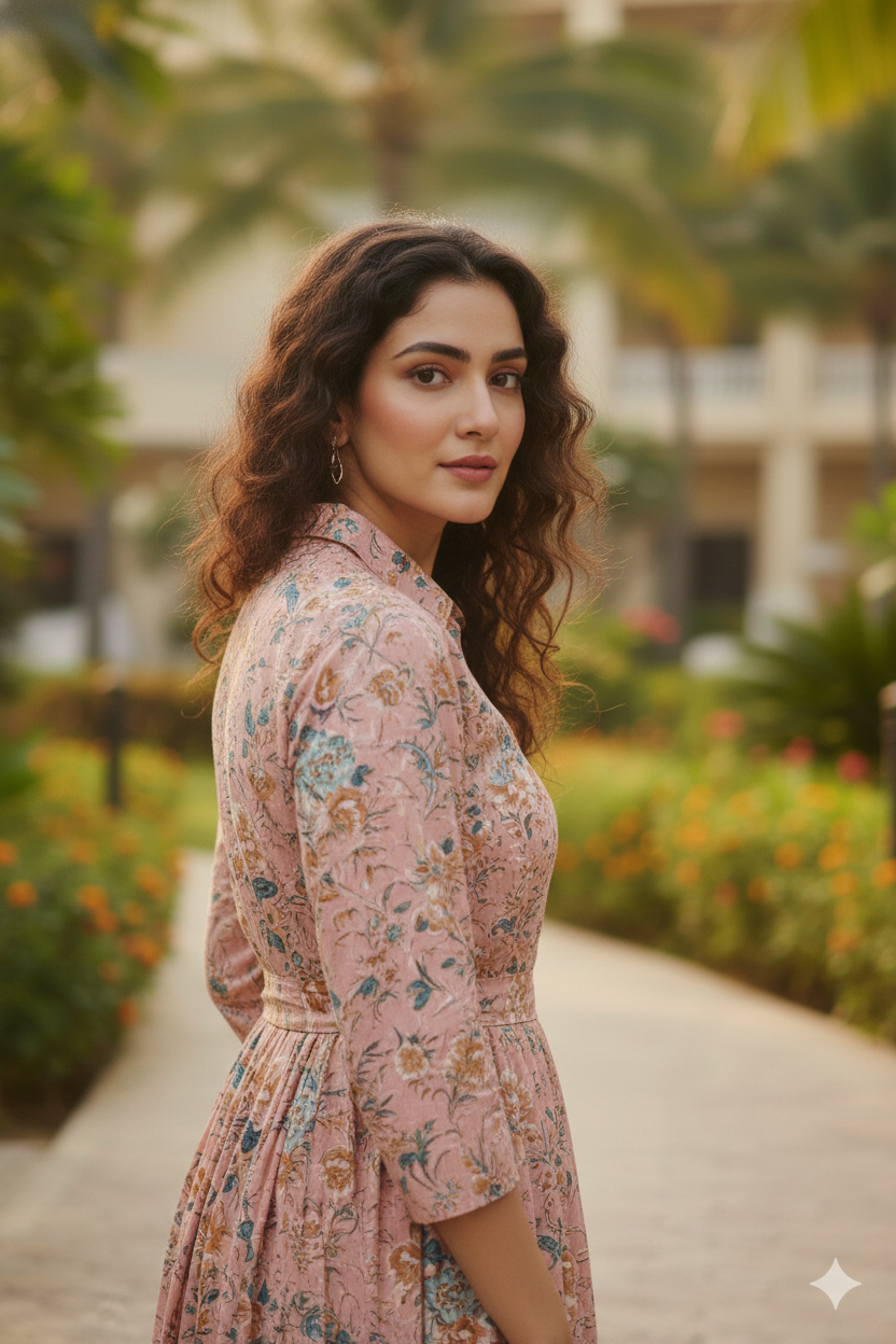 Blossom breeze floral jaipuri printed western dress