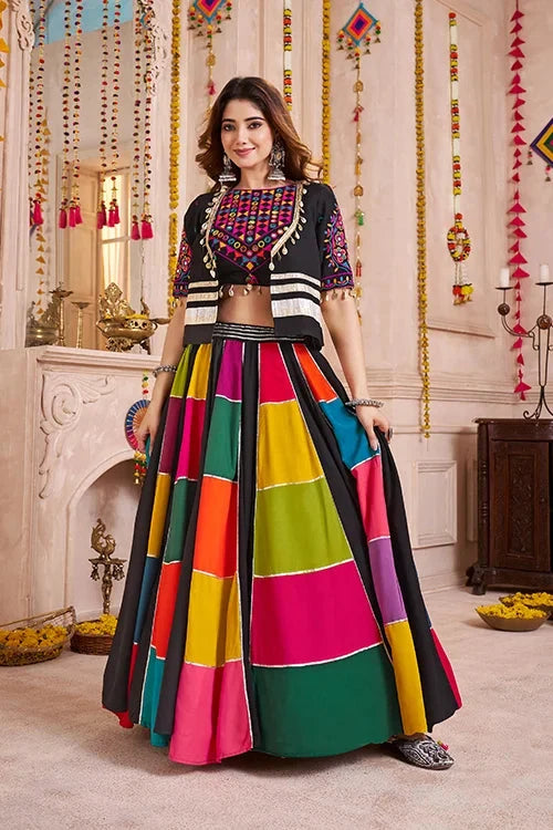 Jacket Style Designer Multi Color Chaniya Choli for Navratri