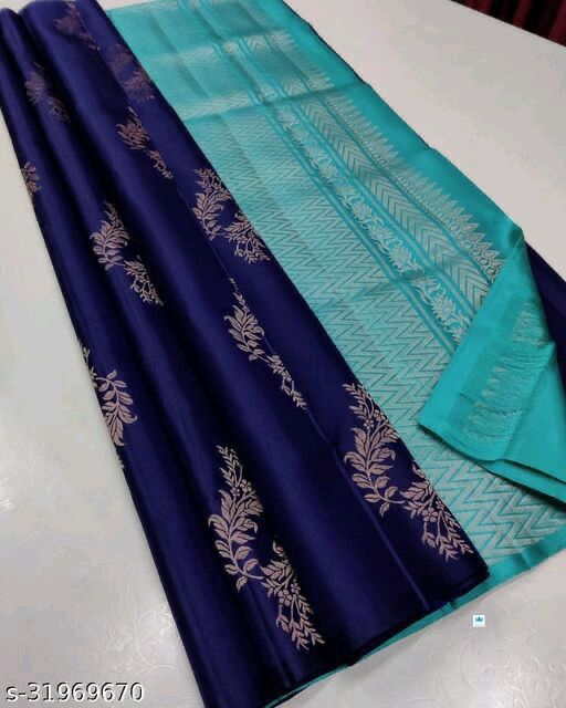 Evocative Blue Soft Silk Saree With Demure Blouse Piece - Mameraa