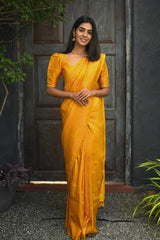 Serendipity Yellow Soft Silk Saree With Susurrous Blouse Piece