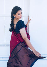 Incredible Wine Soft Silk Saree With Amiable Blouse Piece