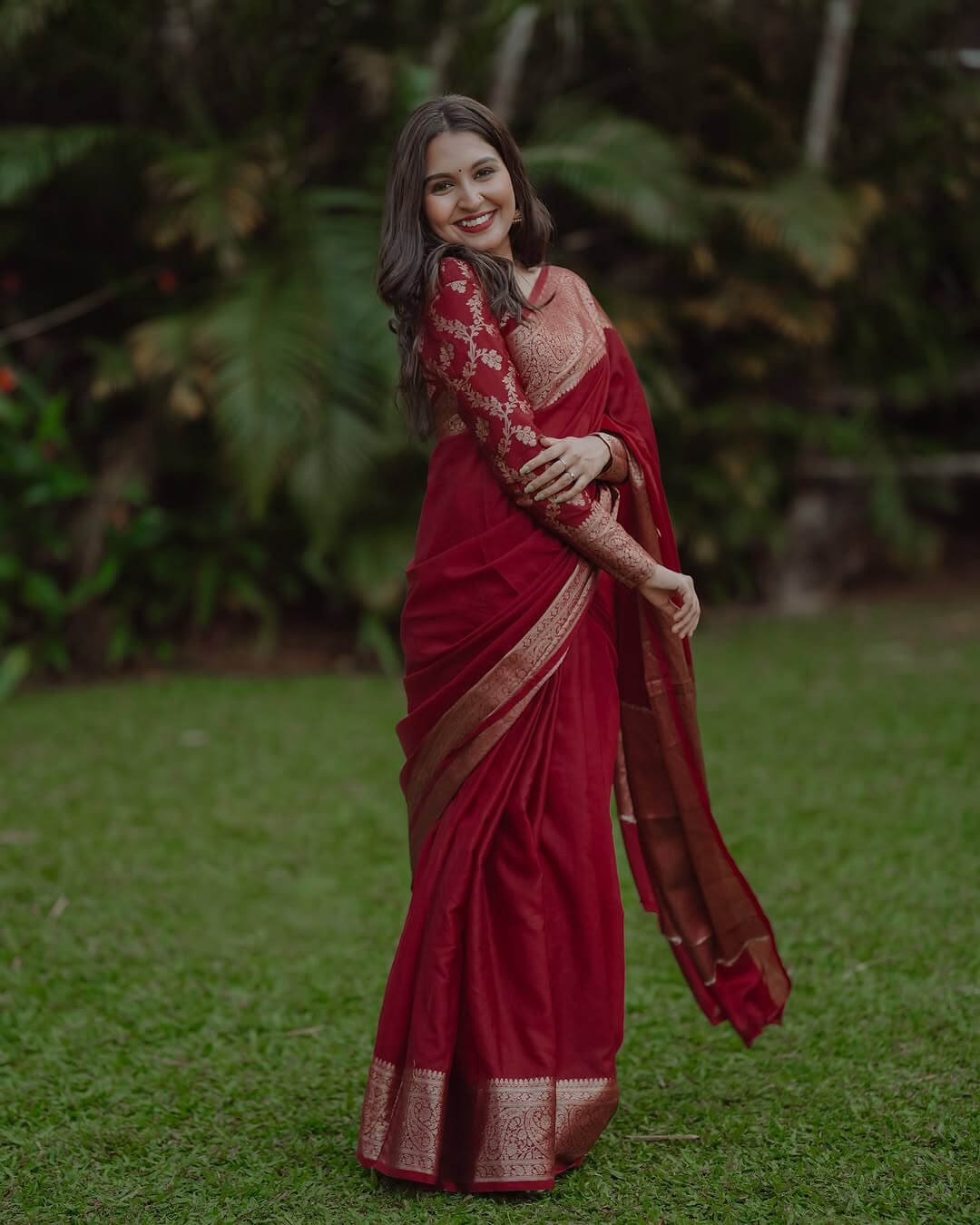 Amazing Maroon Soft Silk Saree With Rhapsody Blouse Piece