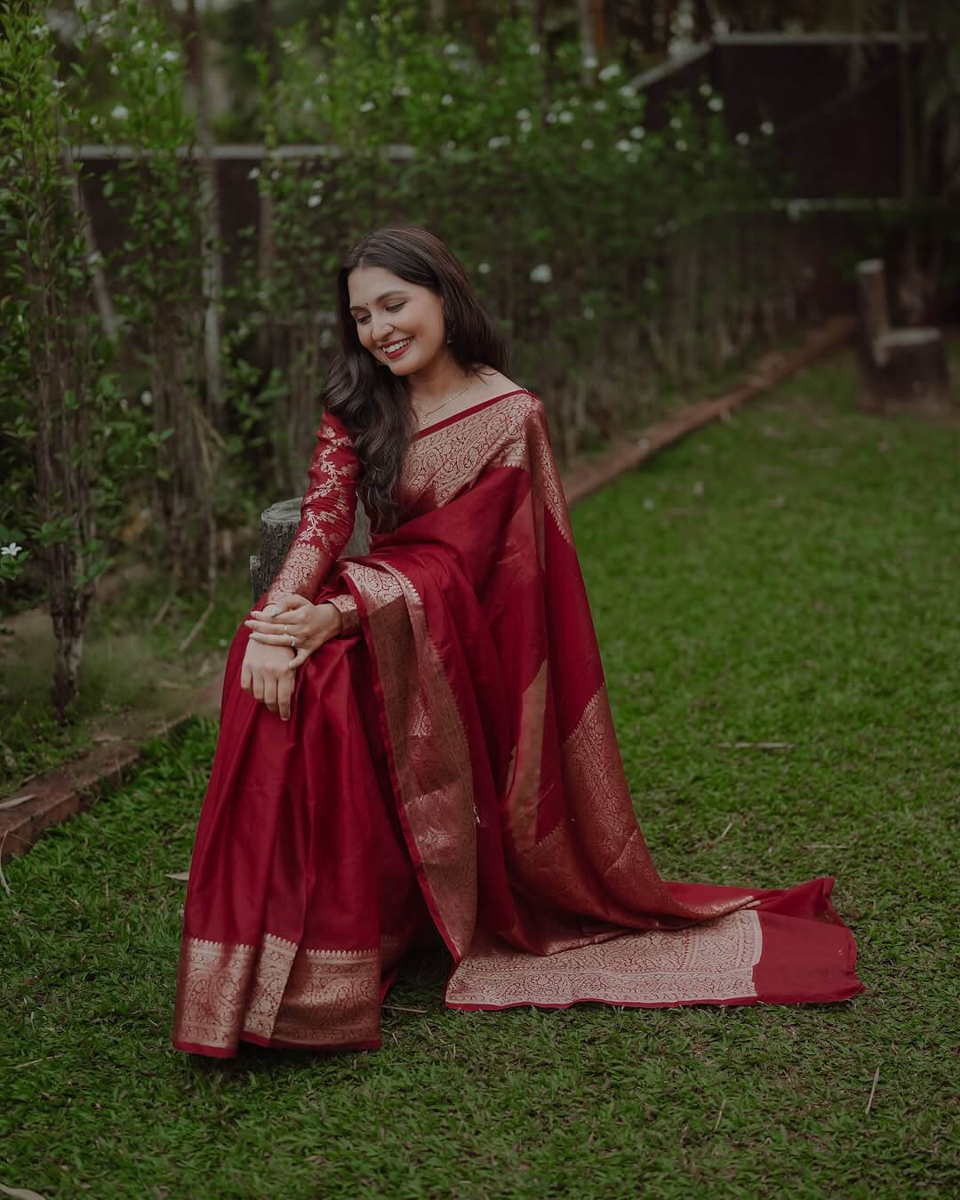 Amazing Maroon Soft Silk Saree With Rhapsody Blouse Piece