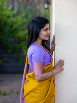 Felicitous Yellow Soft Silk Saree With Desiring Blouse Piece