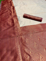 Lagniappe Beige Soft Silk Saree With Lassitude Blouse Piece
