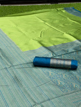 Felicitous Parrot Soft Silk Saree With Snazzy Blouse Piece