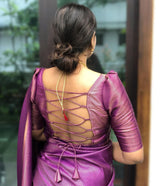 Ratatouille Purple Soft Silk Saree with Splendiferous Blouse Piece