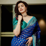 Impressive Blue Soft Banarasi Silk Saree With Beauteous Blouse Piece