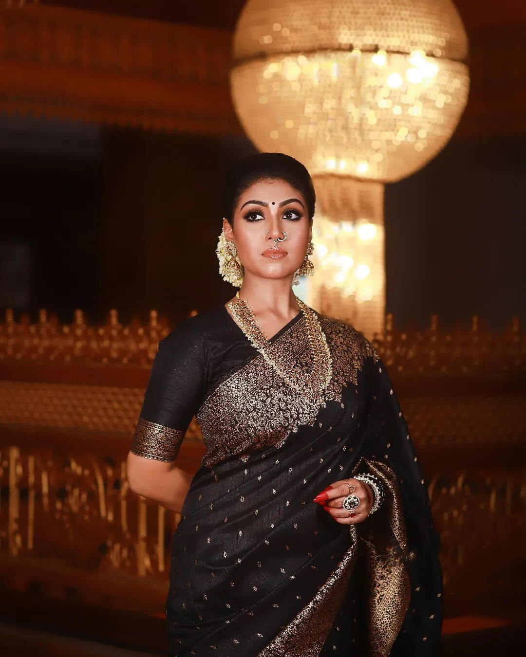 Outstanding Black Soft Banarasi Silk Saree With Angelic Blouse Piece