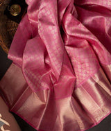 Stylish Pink Soft Silk Saree With Unique Blouse Piece