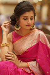 Petrichor Dark Pink Soft Silk Saree With Tremendous Blouse Piece