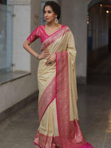 Divine Beige Soft Silk Saree With Marvellous Blouse Piece