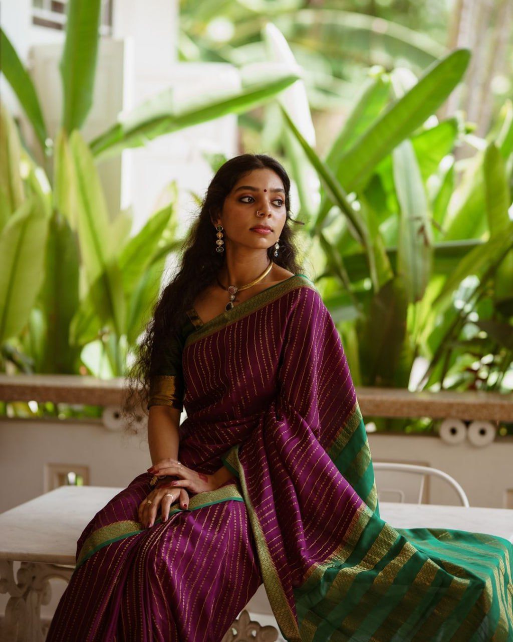Outstanding Purple Soft Silk Saree With Devastating Blouse Piece