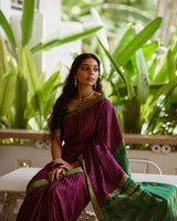 Outstanding Purple Soft Silk Saree With Devastating Blouse Piece