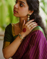 Outstanding Purple Soft Silk Saree With Devastating Blouse Piece