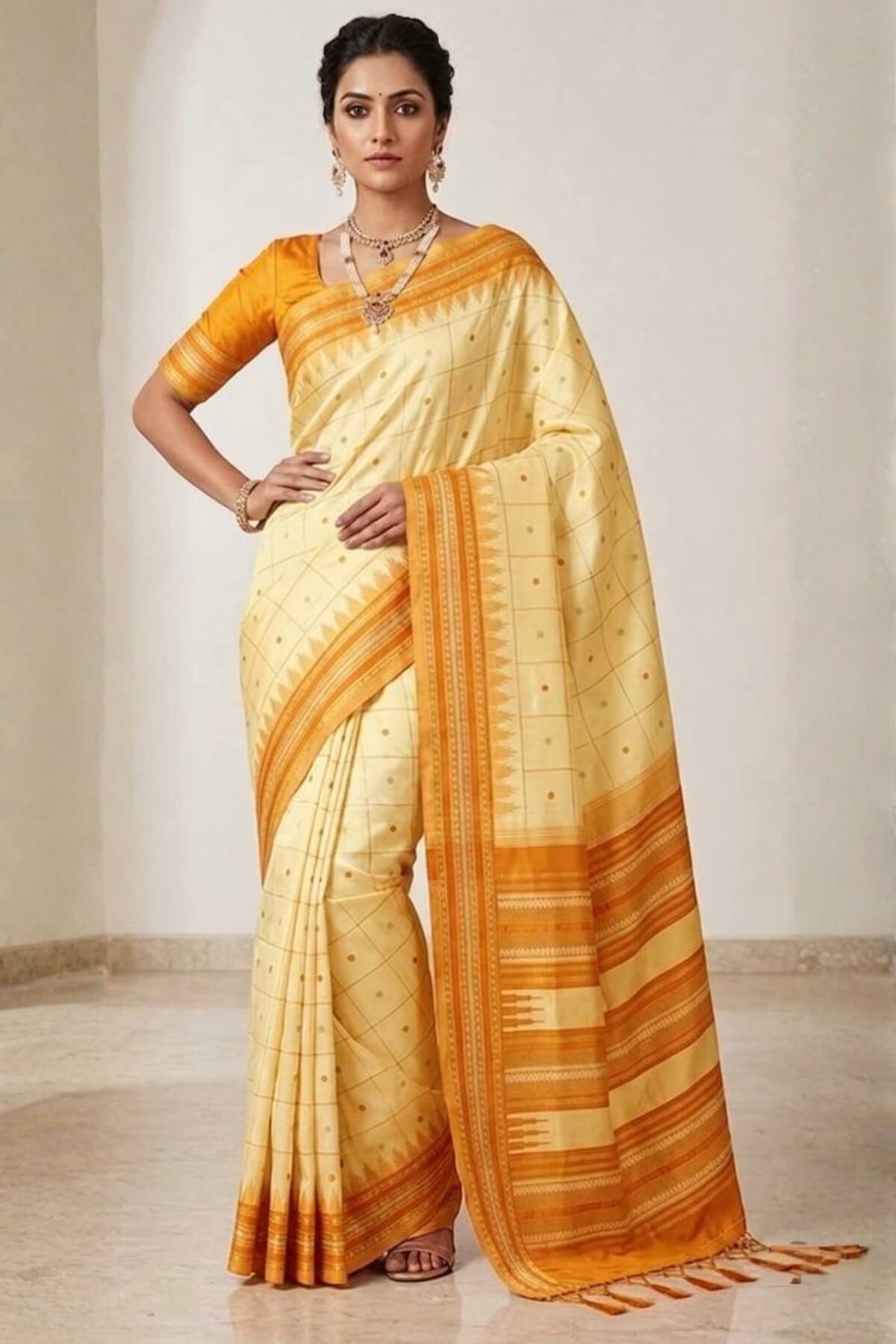 Ephemeral Yellow Soft Silk Saree With Piquant Blouse Piece