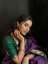 Majesty Purple Soft Silk Saree With Enigmatic Blouse Piece