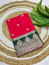 Preferable Dark Pink Pure Zari Weaving Banarasi Silk Saree With Sempiternal Blouse Piece